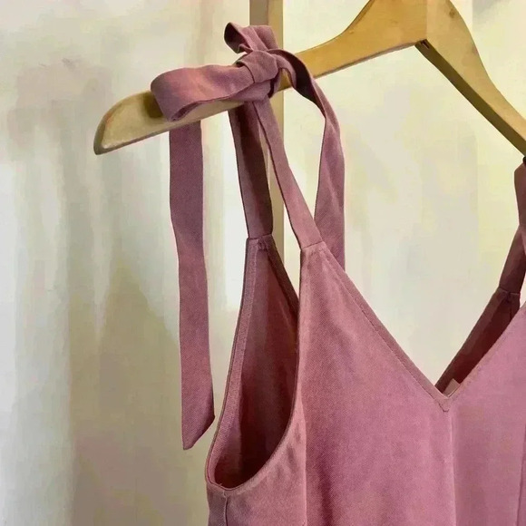 Topshop Women's Pink Side Button Mini Slip Dress Size 2 Sleeveless - Picture 8 of 13